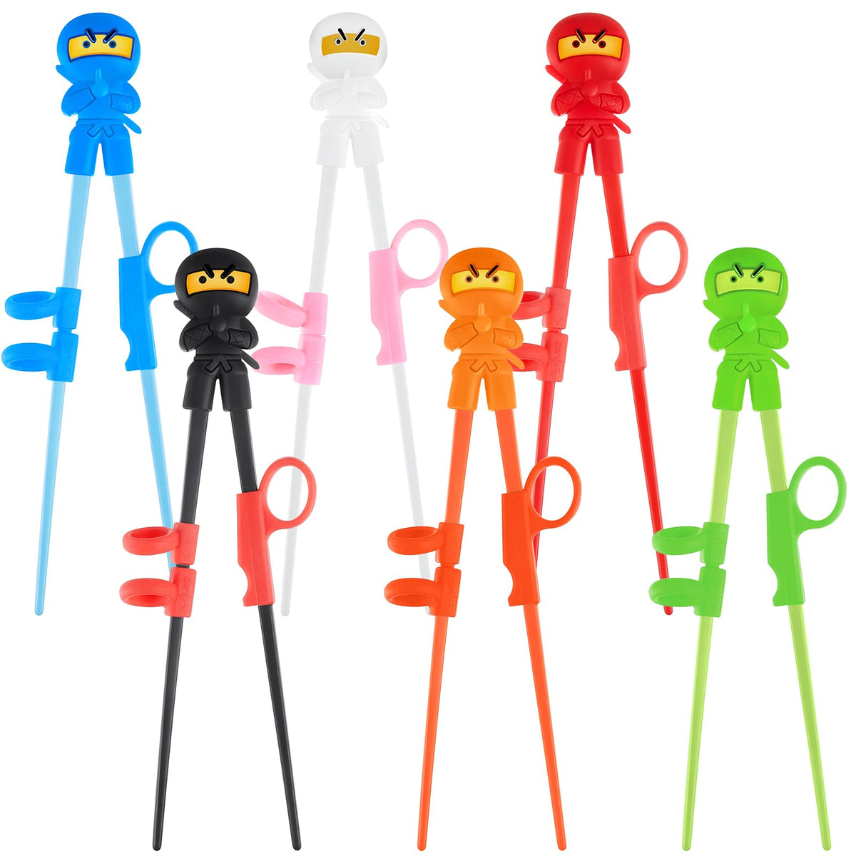Nuanchu ninja training chopsticks for kids with ambidextrous grip for easy learning.