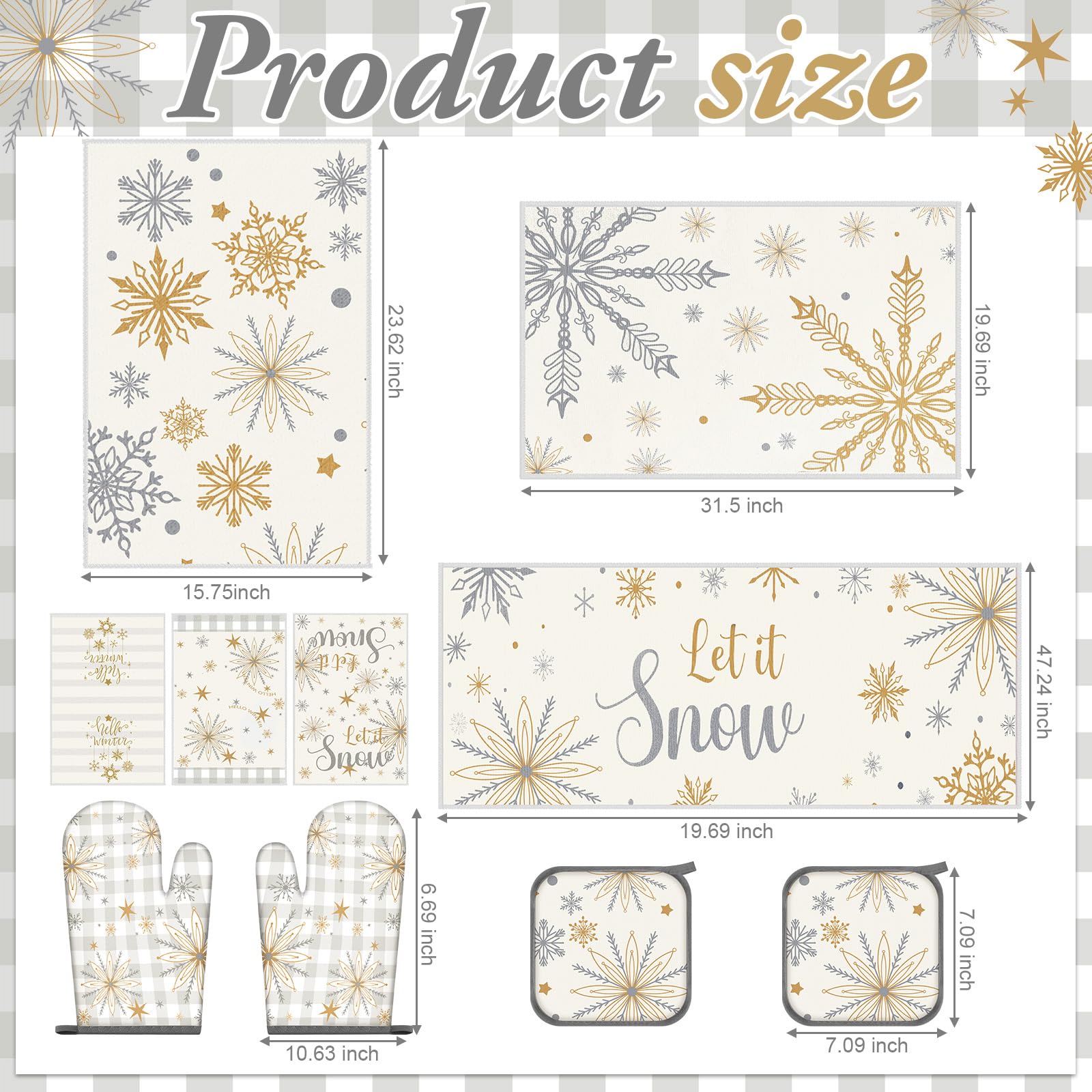 Nuanchu pot holders with festive snowflakes, protecting hands during hot pan handling.