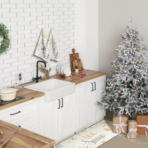Nuanchu snowflake decor set elevates winter ambience in kitchens.