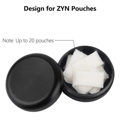 NuBonsey Zyn pouch holder with sealed lid for airtight freshness.