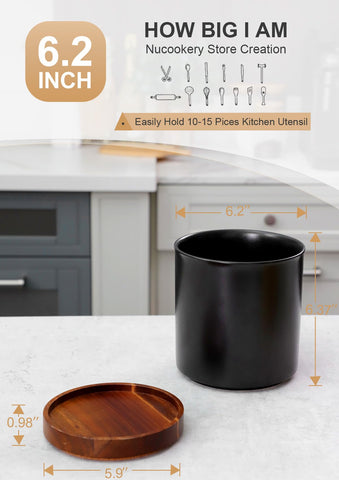 Nucookery ceramic utensil holder keeps countertops organized and stylish.