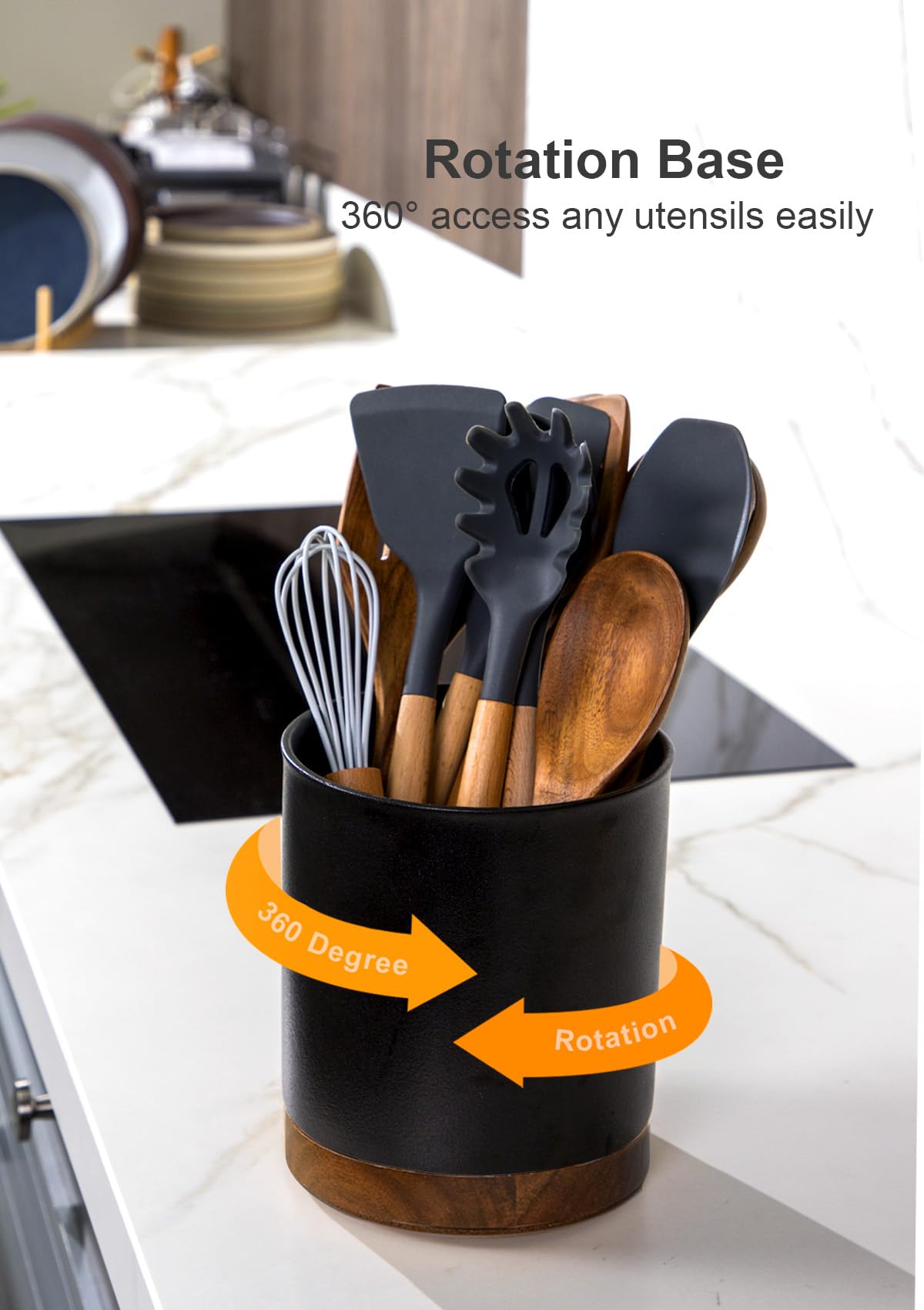 Nucookery countertop organizer reduces kitchen clutter for busy cooks.