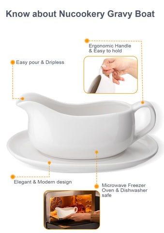 Nucookery dripless lip spout reduces drips during serving.