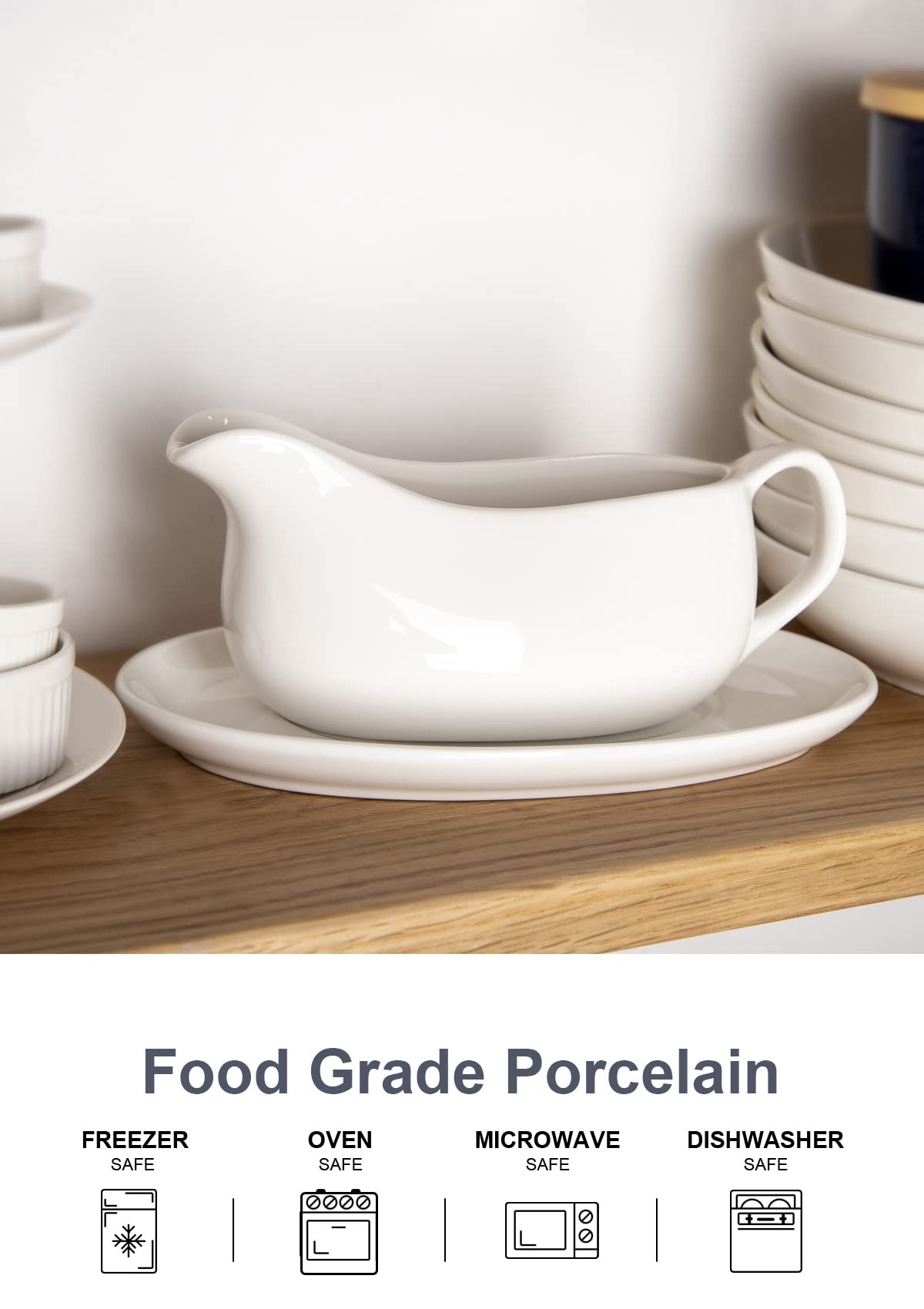 Nucookery microwave-safe gravy boat warms sauces quickly.