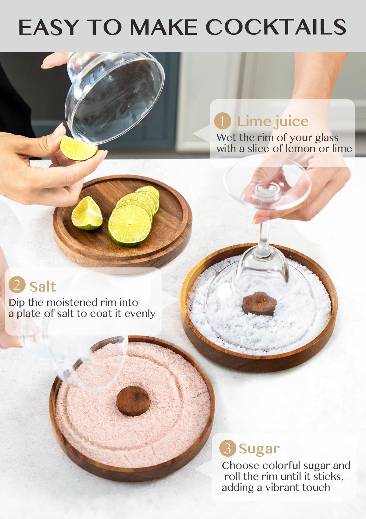 Nucookery Margarita rim setup ready to dip and coat