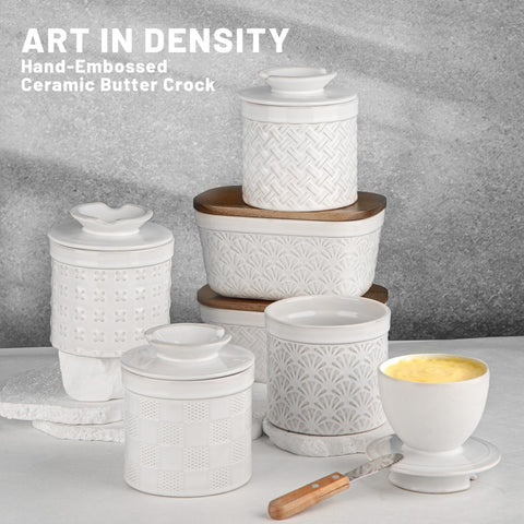 Nucookery petal pattern butter crock as a thoughtful housewarming gift