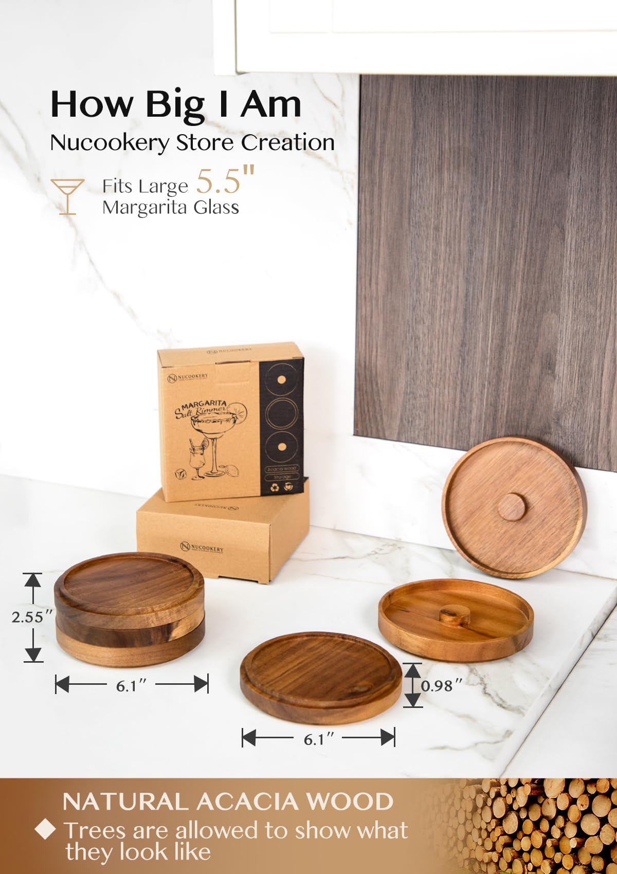 Nucookery salt and sugar rim tray with separate compartments for flavor variety