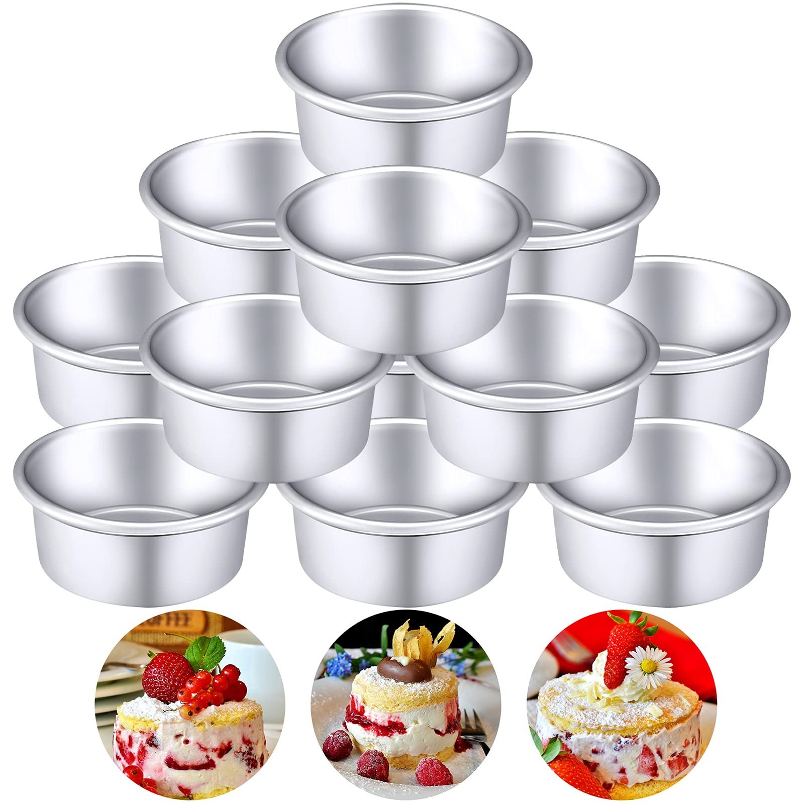 Nuenen 12-pack round cake pans in aluminum for versatile home baking