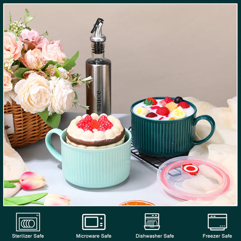 Nuenen 30oz ceramic soup mug for ramen or cereals.