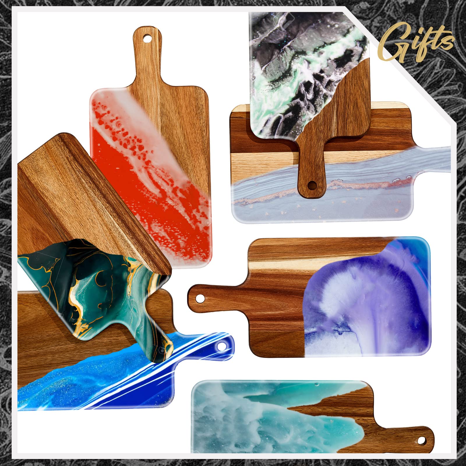 Nuenen acacia board with handle for vegetables prep and serving