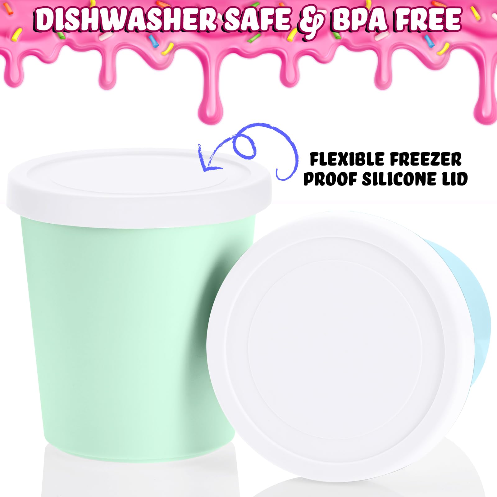 Dishwasher safe design simplifies cleanup after dessert prep.