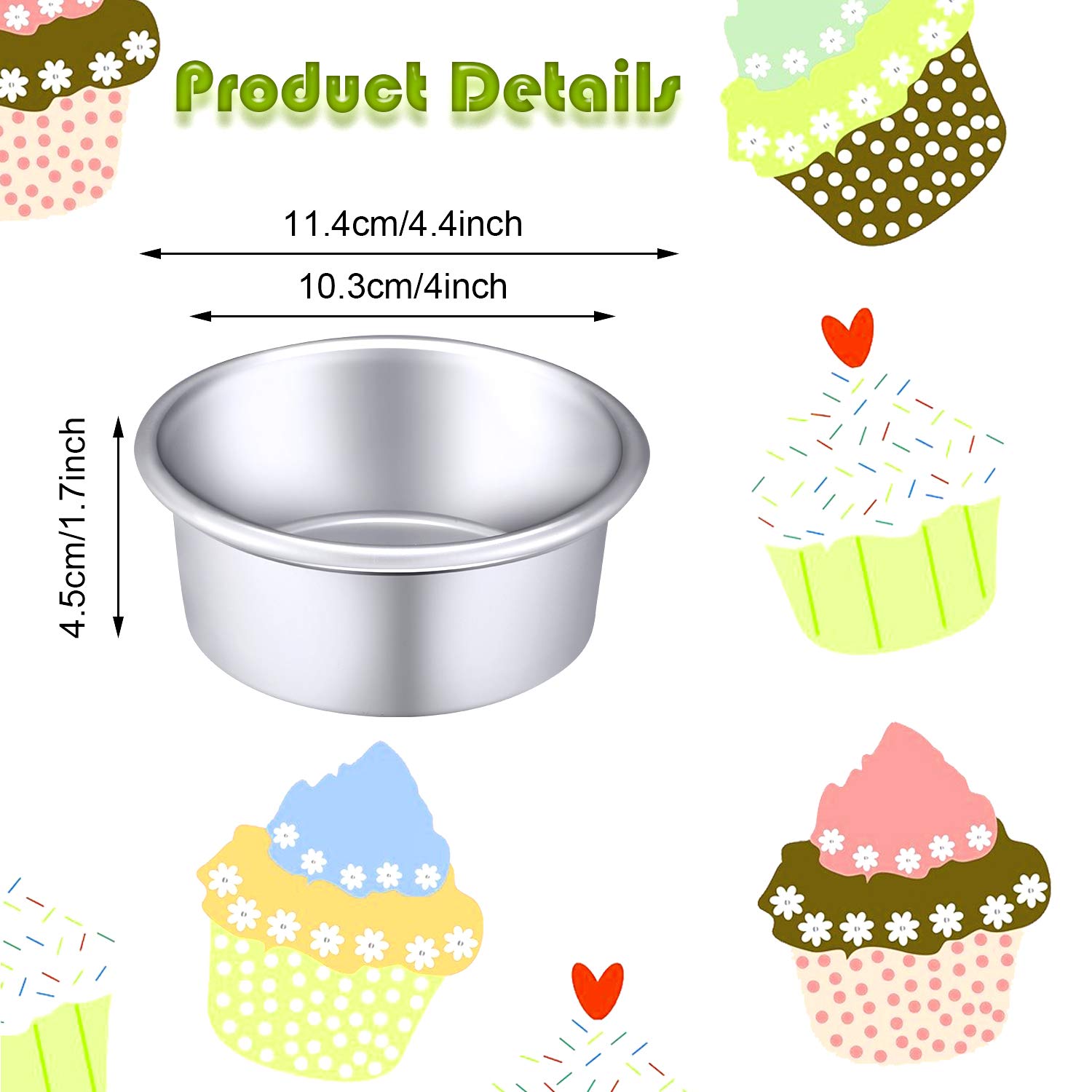 Nuenen round cake pans with non-stick surface for easy release