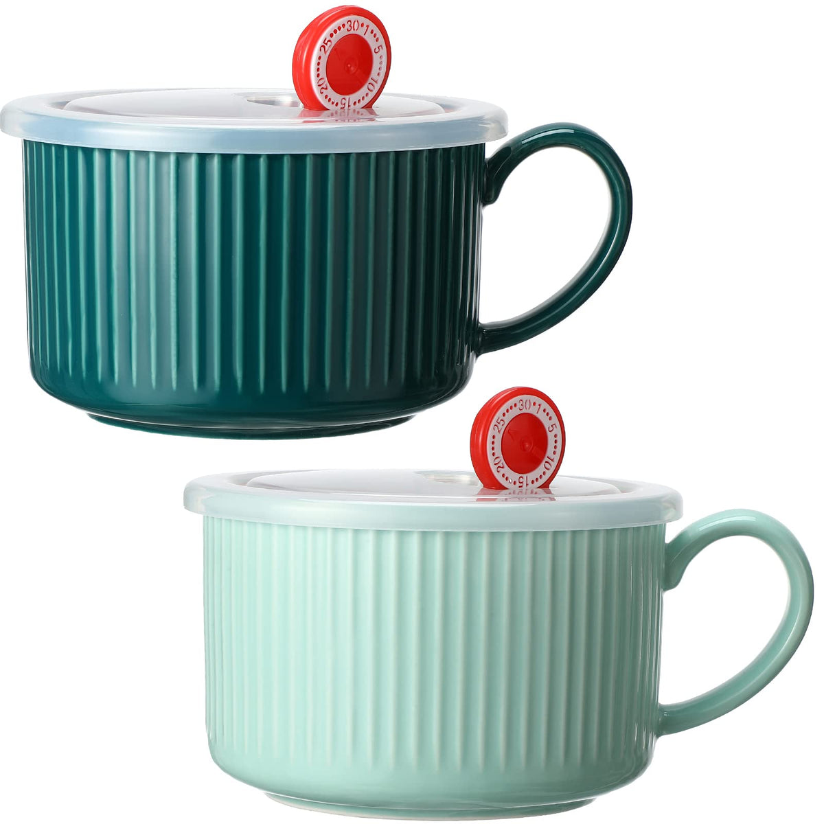 Nuenen blue soup bowl with lid and handle for hot soups and noodles.