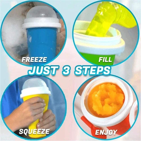 NUFR Slushie Maker Cup easy-use setup after freezing layer prep