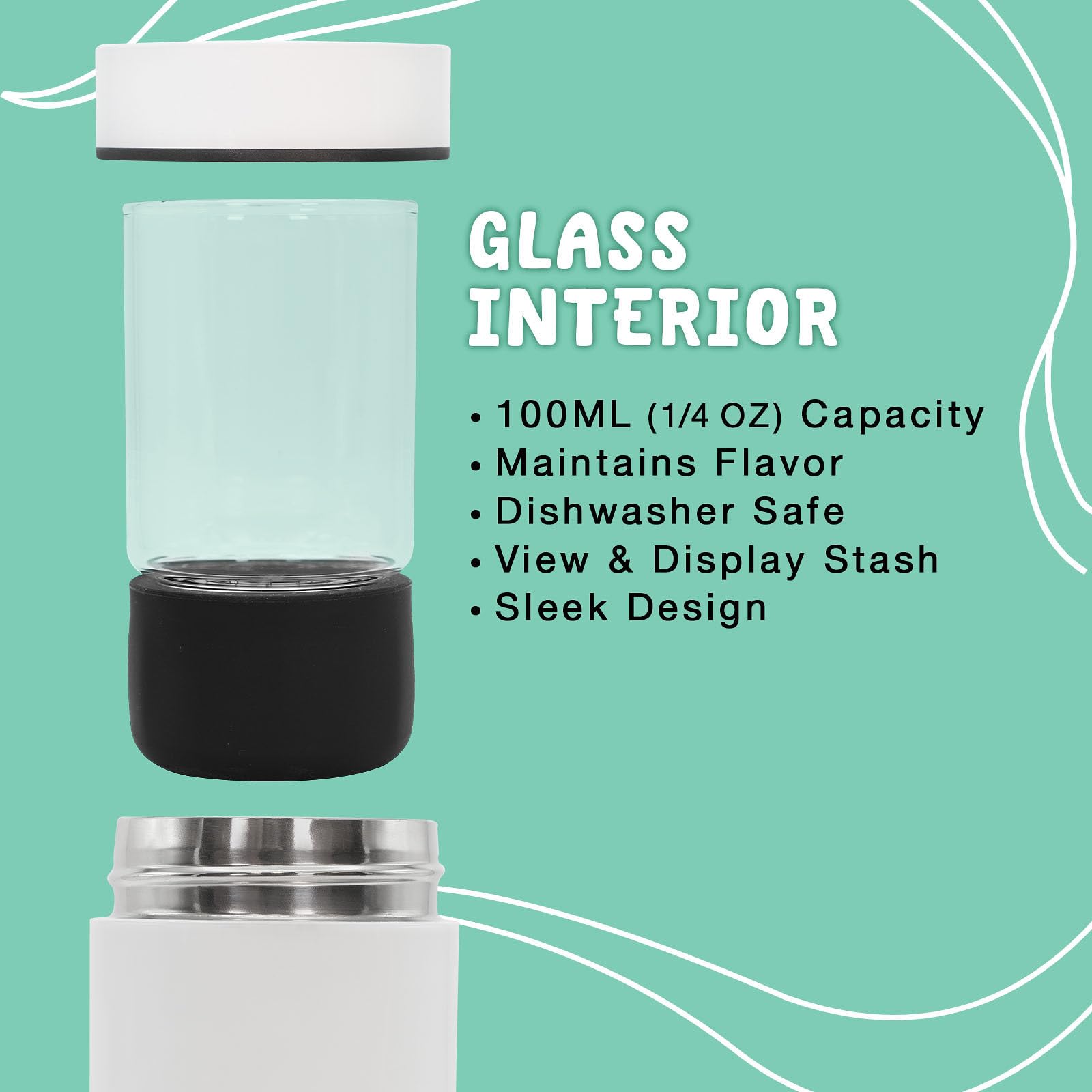 Nugbuddy Mini double-walled stainless exterior guards against temperature changes.