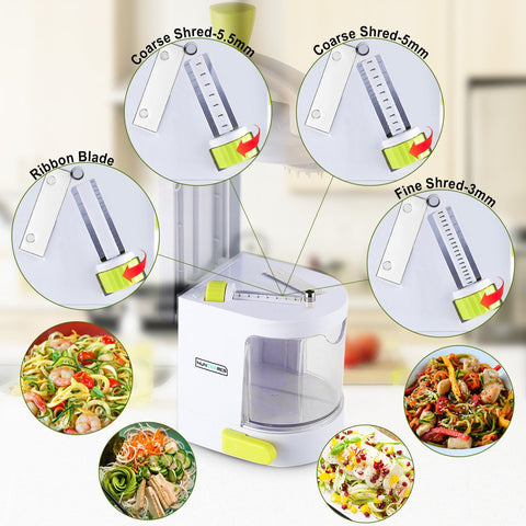 NUNEWARES 4-in-1 spiralizer uses a strong suction cup to stay firmly put