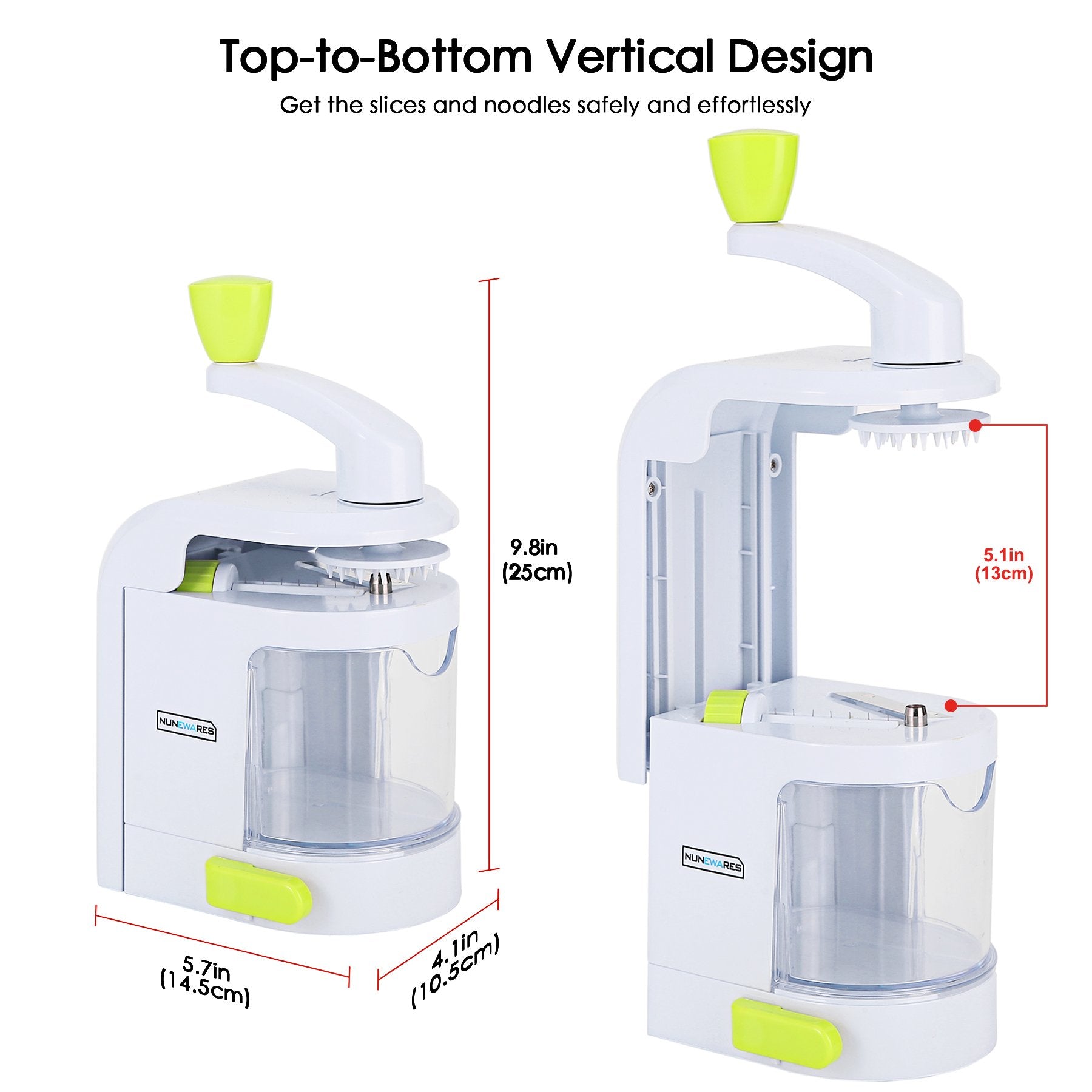 NUNEWARES Spiralizer creates zucchini noodles in seconds