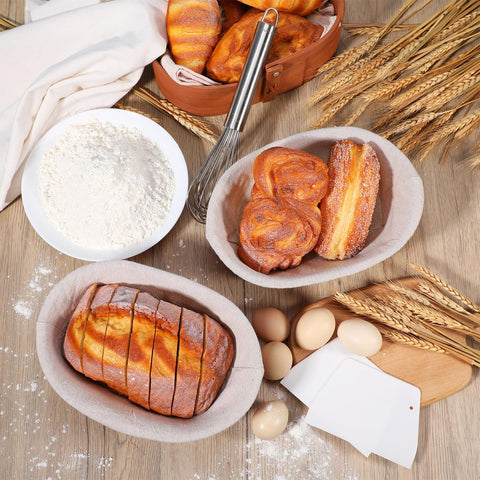Nuogo 10-inch oval bread proofing basket ready for compact storage