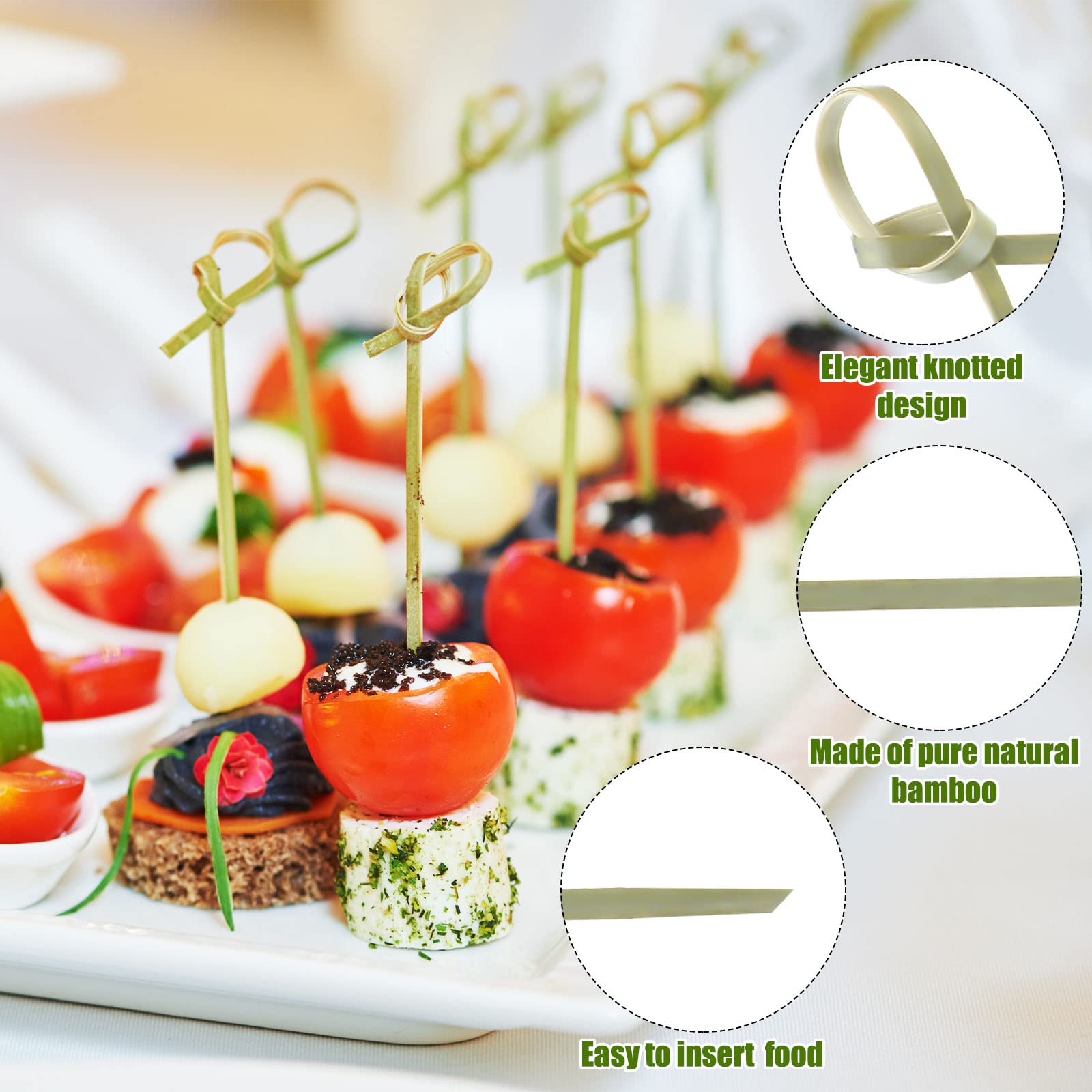Nuogo 300-pack bamboo picks for versatile party servings.