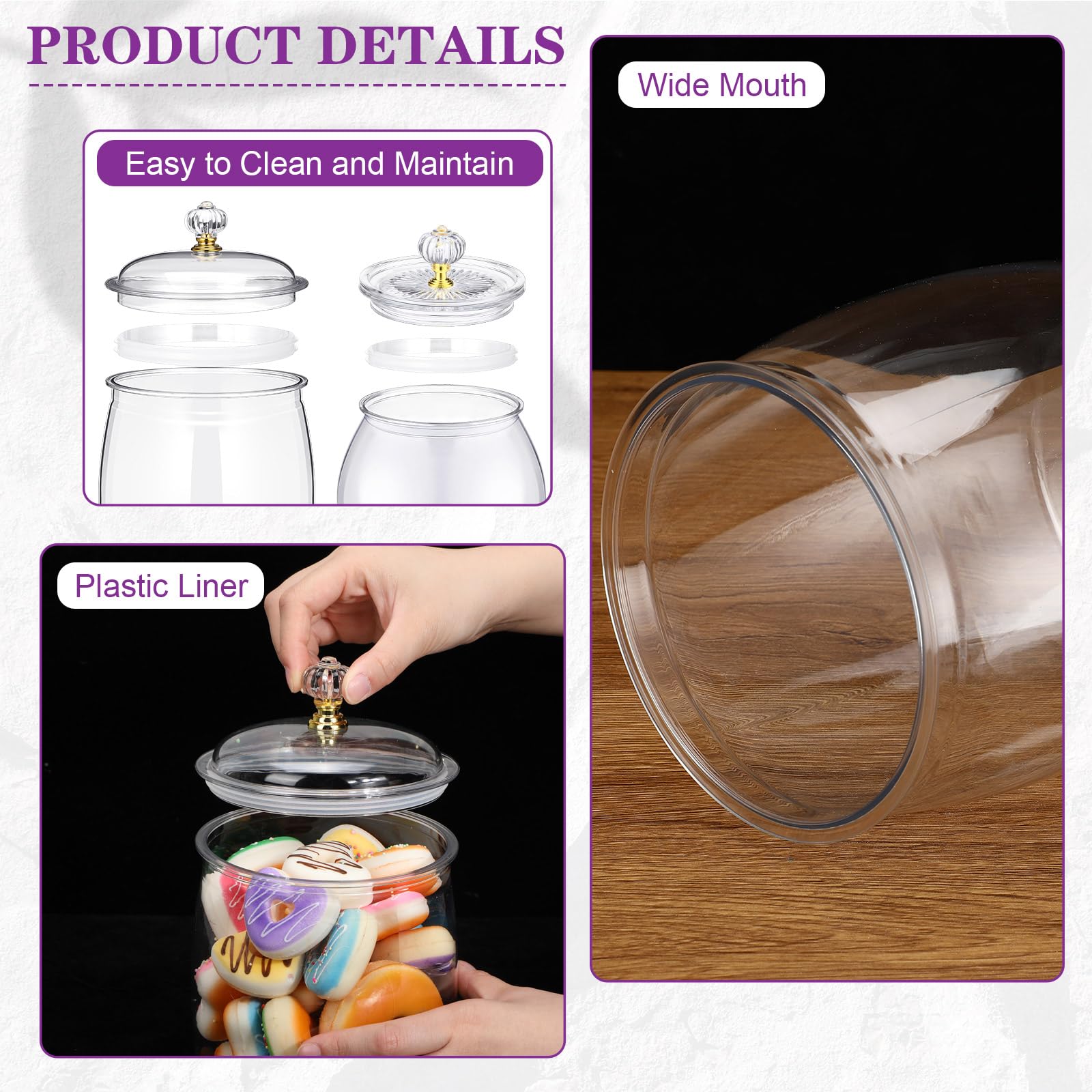 Nuogo 42oz clear jar with lid perfect for cookies and small treats.