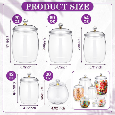 Nuogo 80oz clear jar with lid keeps candies fresh and easily accessible.