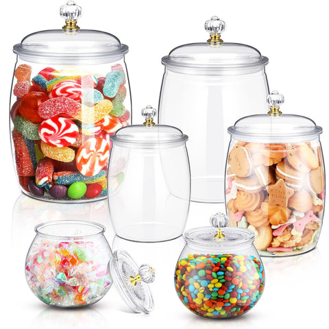 Nuogo clear jar 90oz with lid showcases cookies at a stylish kitchen counter.