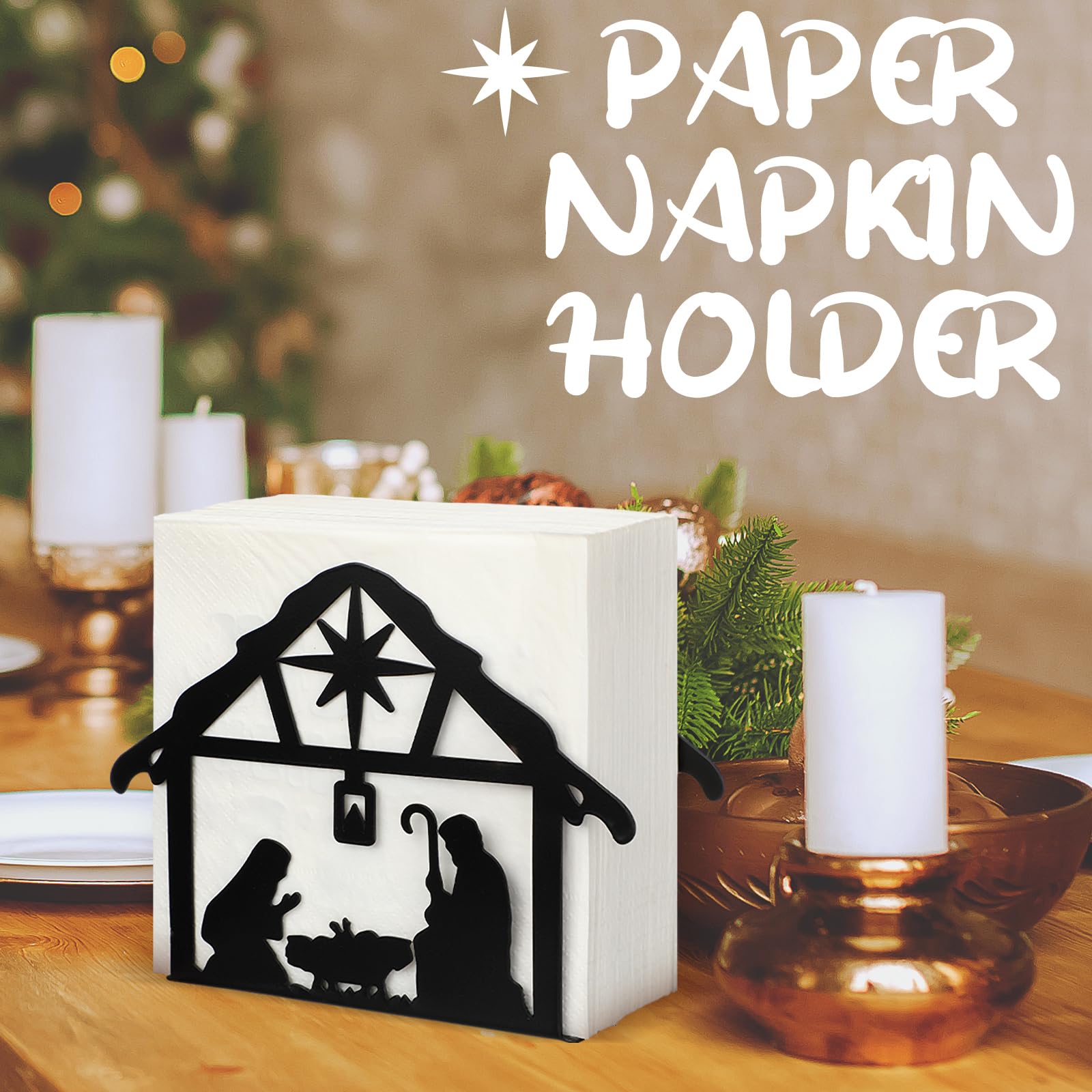 Nuogo nativity decor napkin holder for dining table ambiance.
