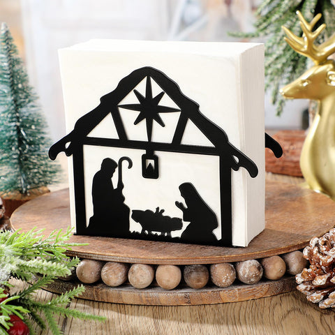Nuogo durable nativity napkin holder keeps napkins tidy.