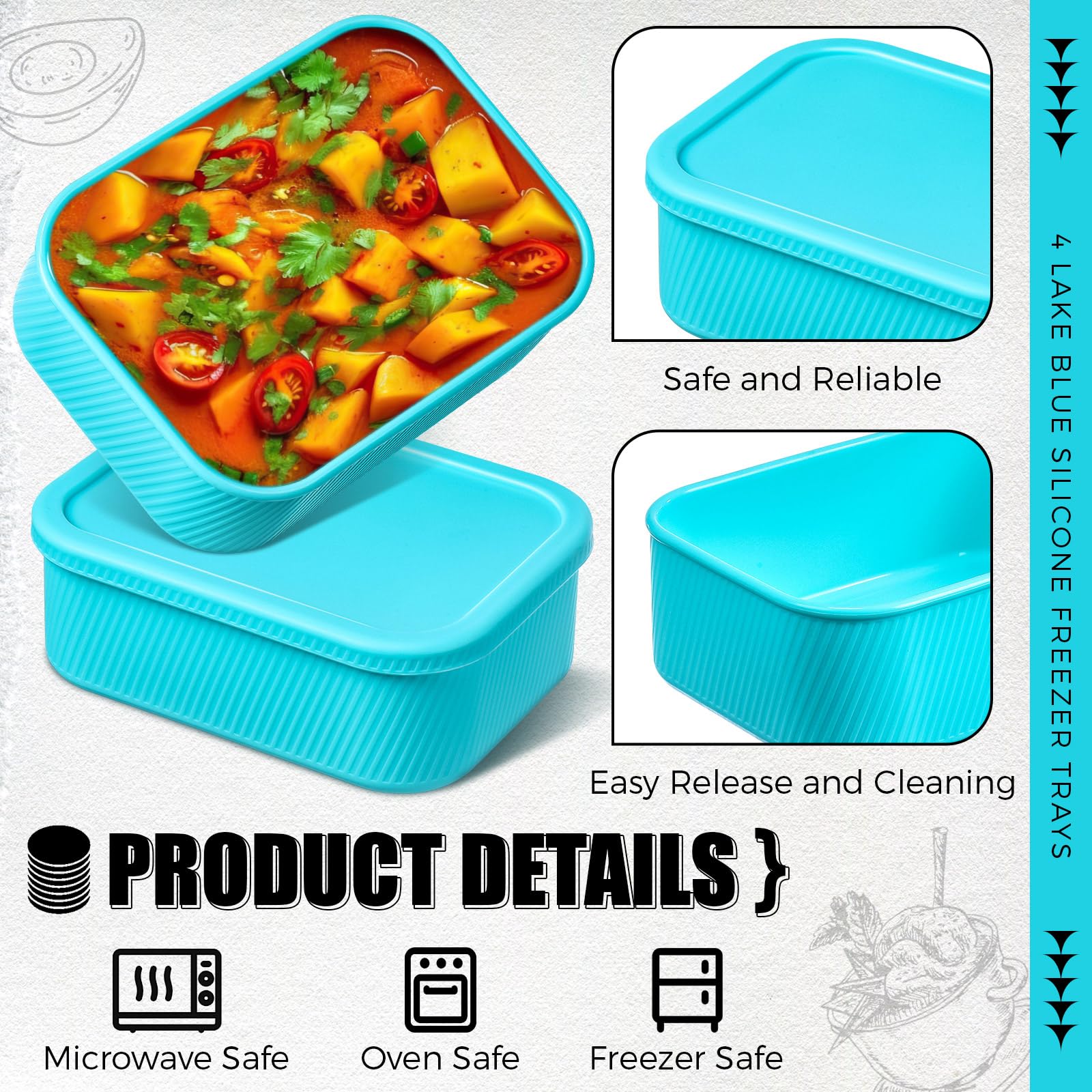 Nuogo easy-release tray demonstrates bottom-pressure release for frozen blocks.