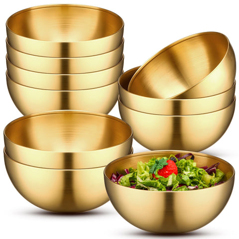 Nuogo gold bowls set of 10 with an elegant finish for serving