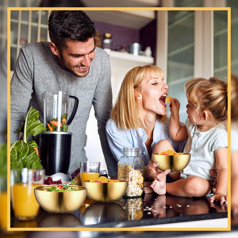 Nuogo gold serving bowls ideal for kitchen prep and display