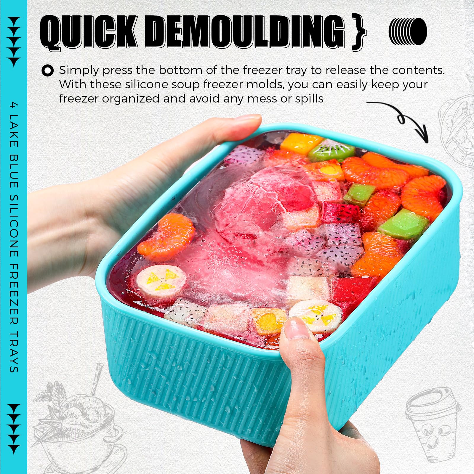 Nuogo microwave-safe freezer tray for reheated leftovers without spills.