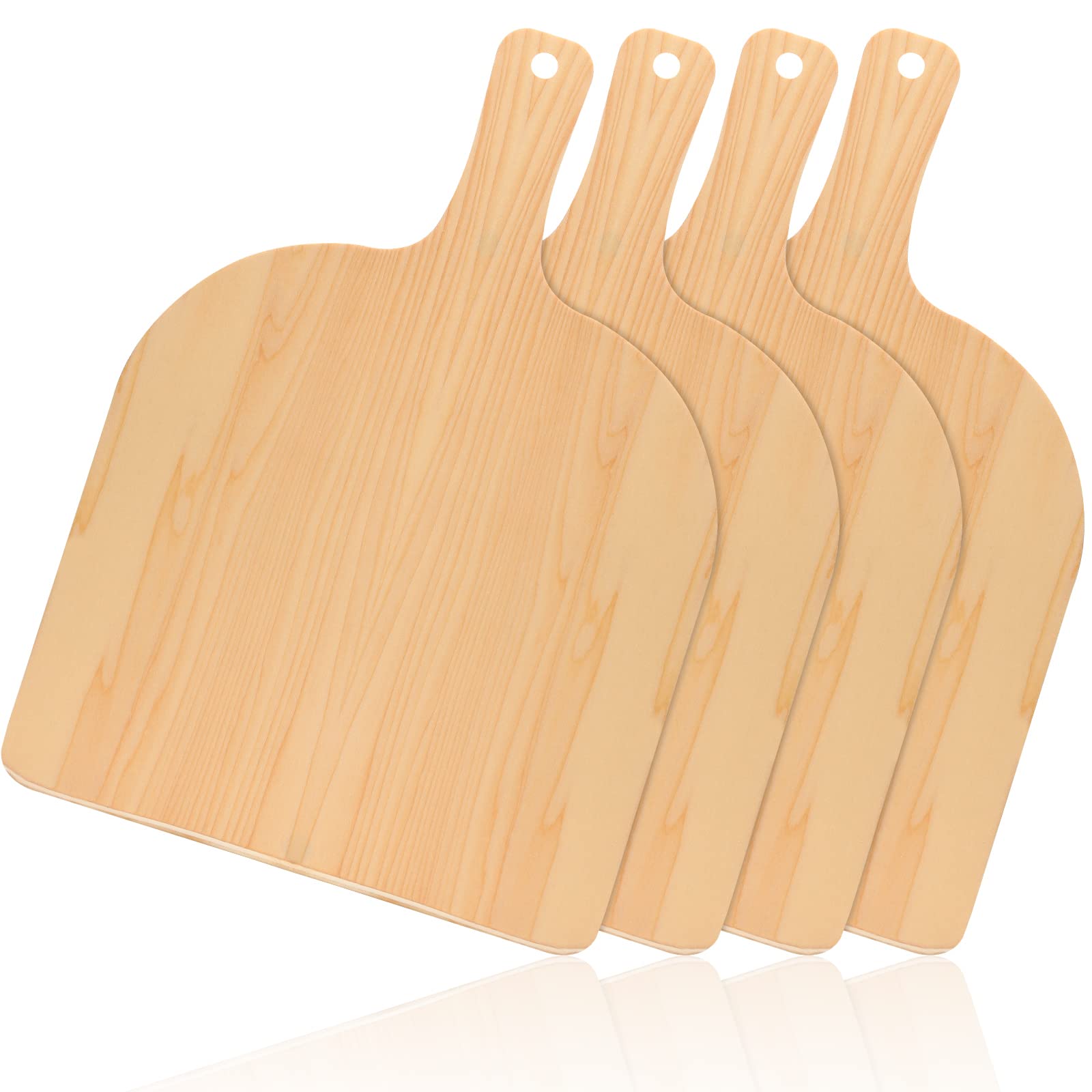 Nuogo 12-inch wood pizza peel showing natural grain for easy oven transfer.