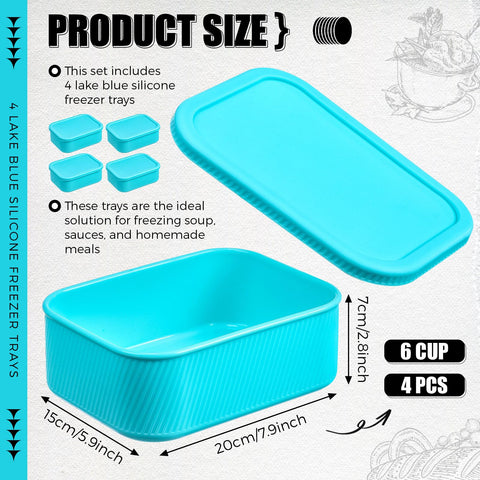 Nuogo silicone freezer tray 6-cup capacity for soups and meals.