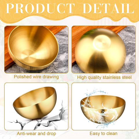 Stainless steel Nuogo bowls, 5.9-inch diameter for versatile prep