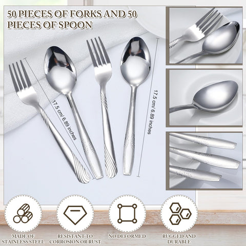 Nuogo stainless steel forks and spoons, durable and rust-resistant for daily use.