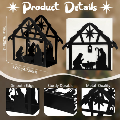 Nuogo tabletop napkin dispenser in black metal for organized dining.