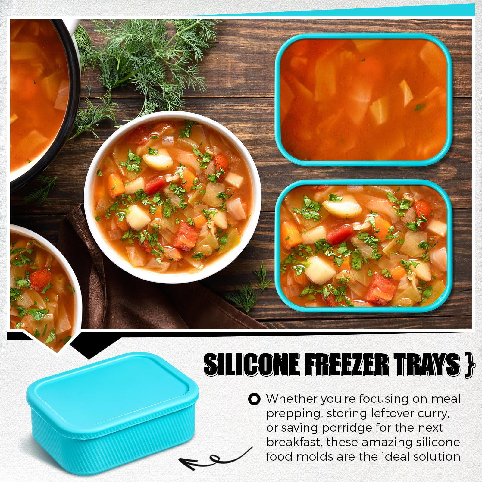 Nuogo versatile storage for curry, porridge, ice cubes.