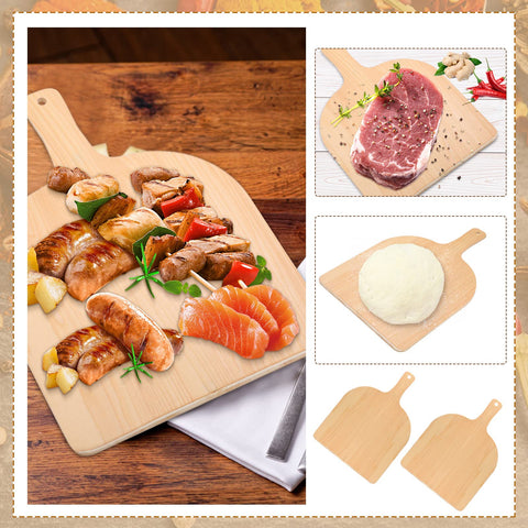 Nuogo natural wood cutting board paddle for slicing and prep.