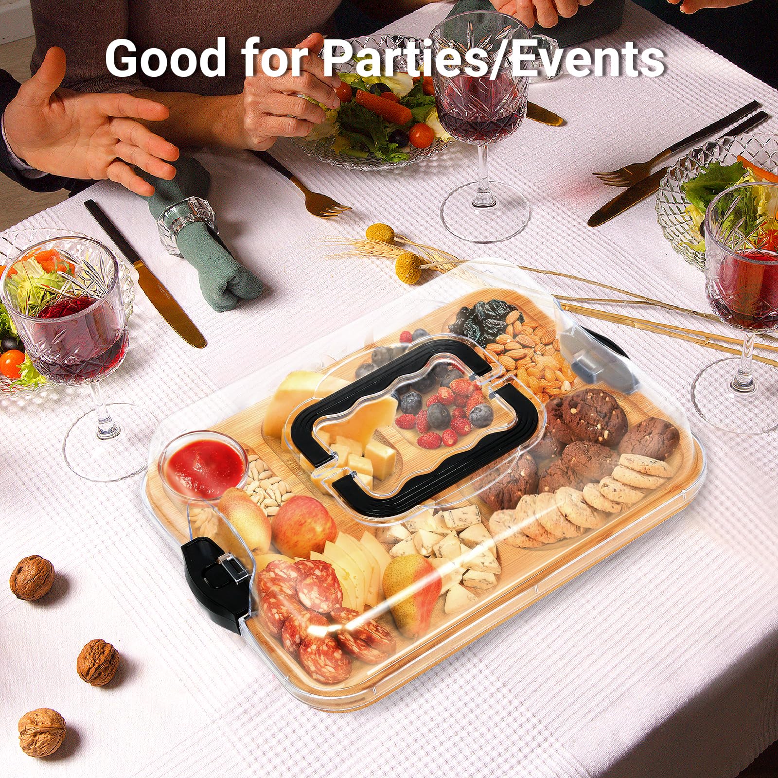 NUOLAN eco-friendly bamboo tray ideal for everyday entertaining.