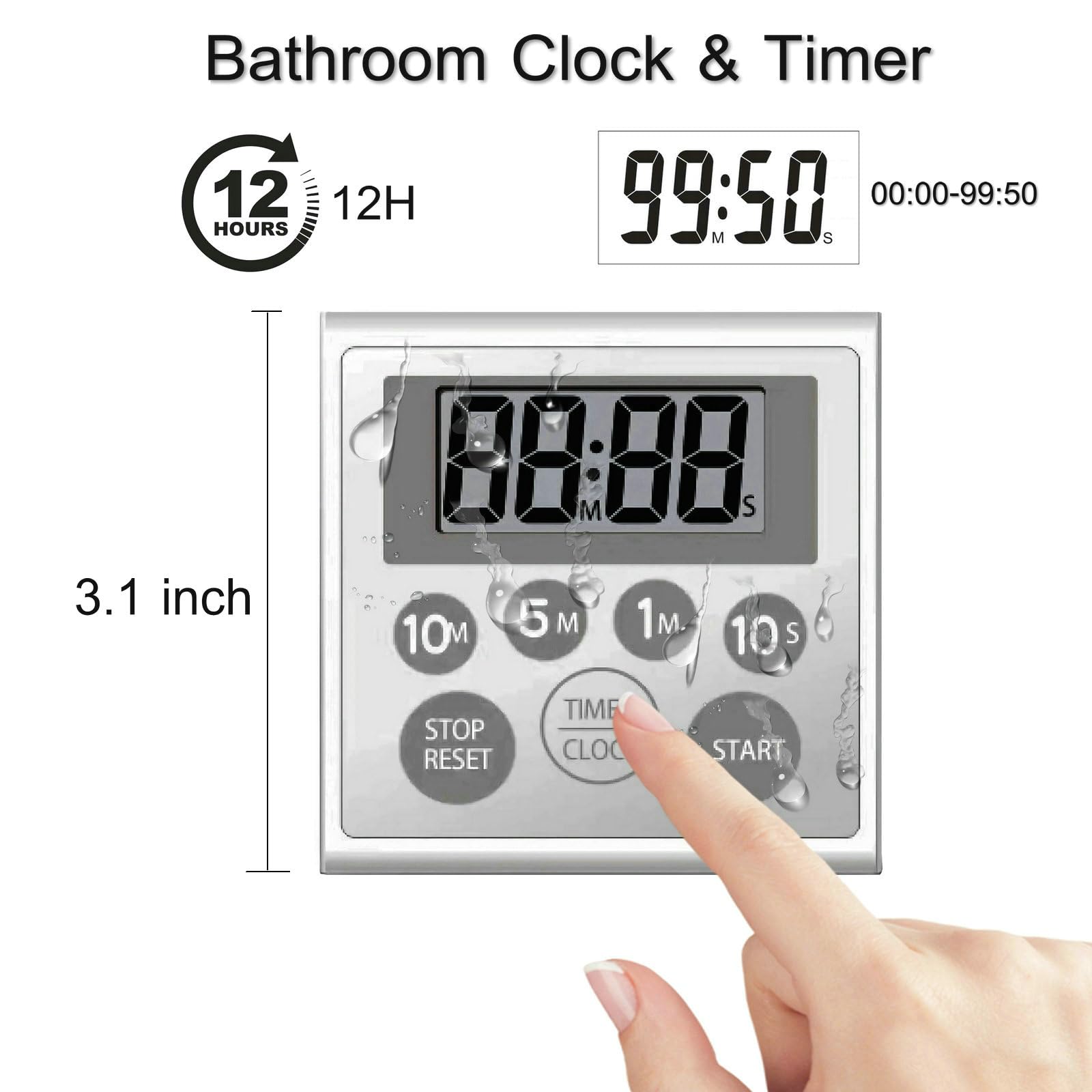 NUOSWEK large LCD display timer improves readability for quick checks.