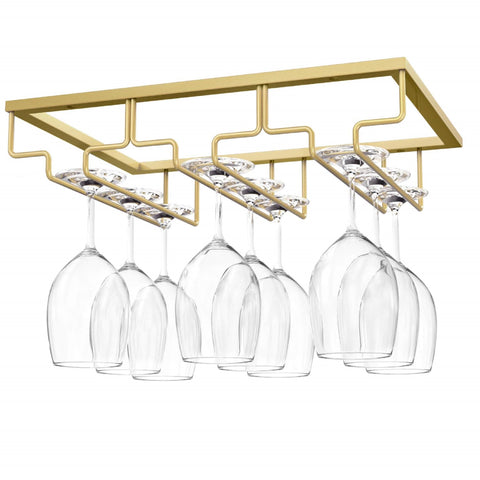 Nuovoware wine glass rack under cabinet for organized stemware storage.