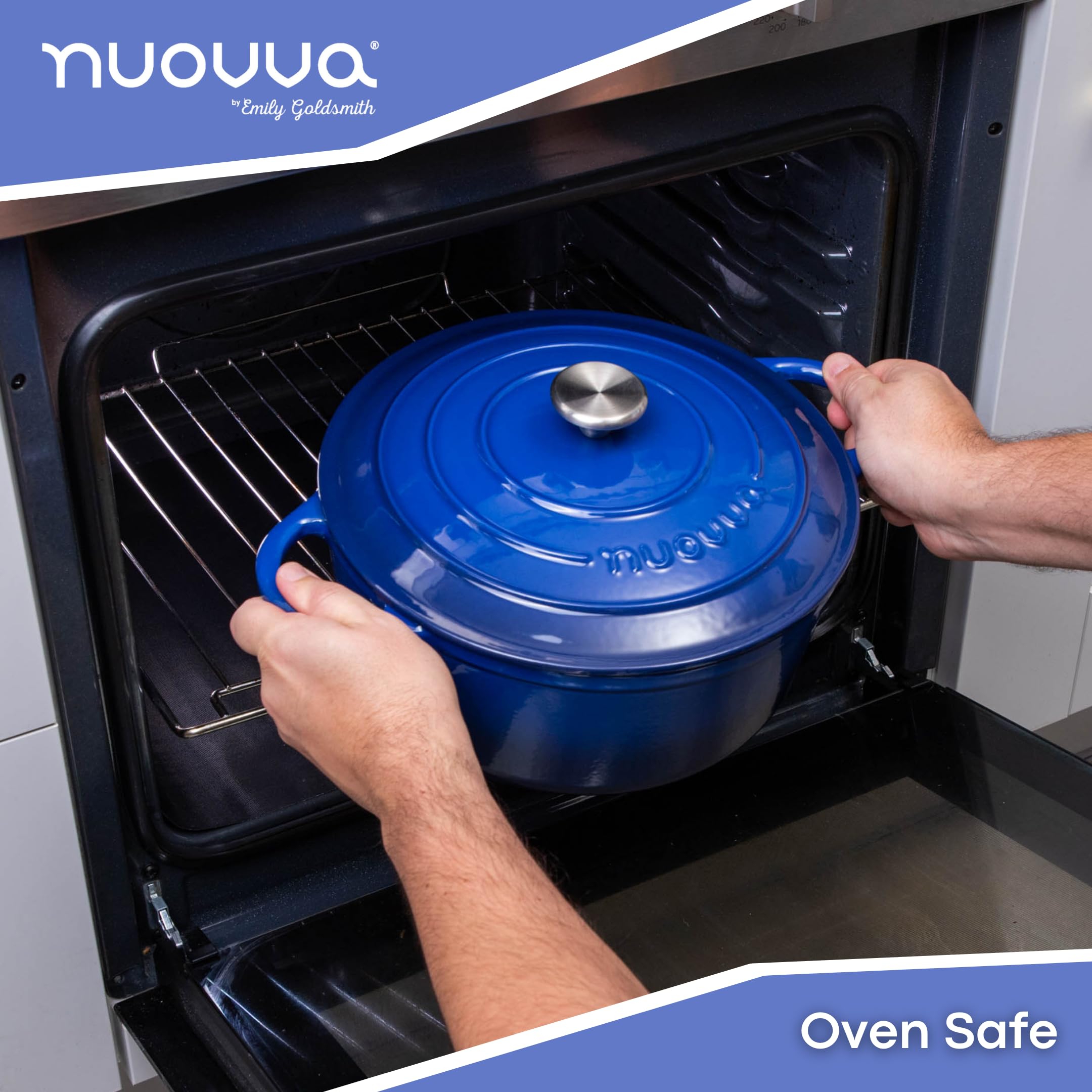 Nuovva enamel coating detail highlights smooth, easy-clean surface for busy kitchens.