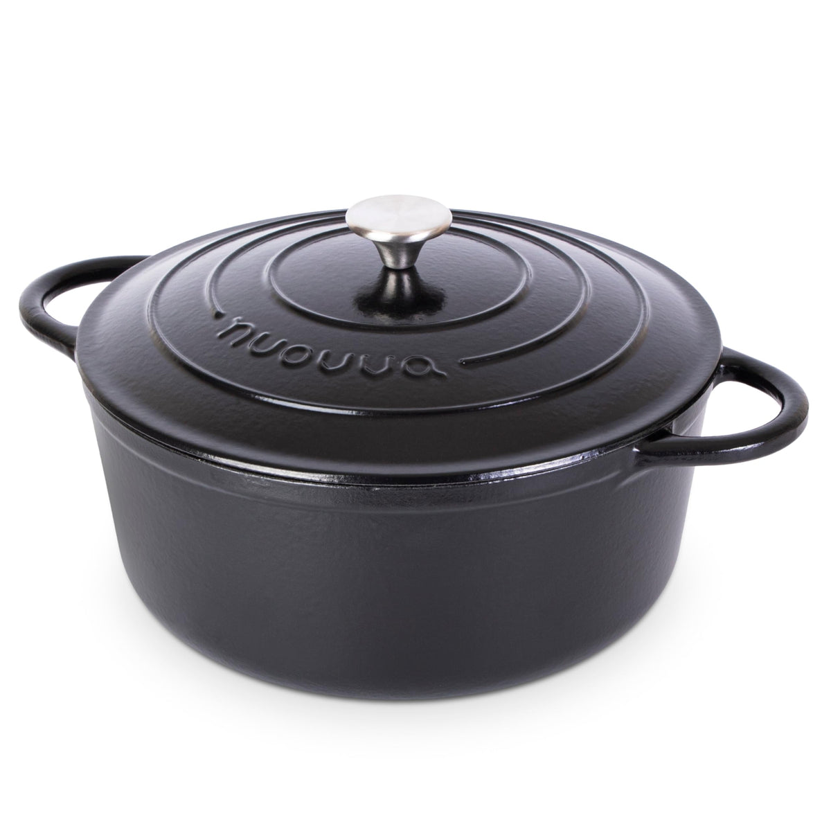 Nuovva Cast Iron Dutch Oven lid with sturdy fit for easy handling