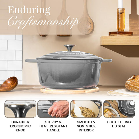 Bread baking with Nuovva Dutch oven in grey finish