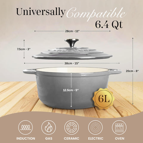 Lid-close view of Nuovva Dutch oven showing secure seal for braising