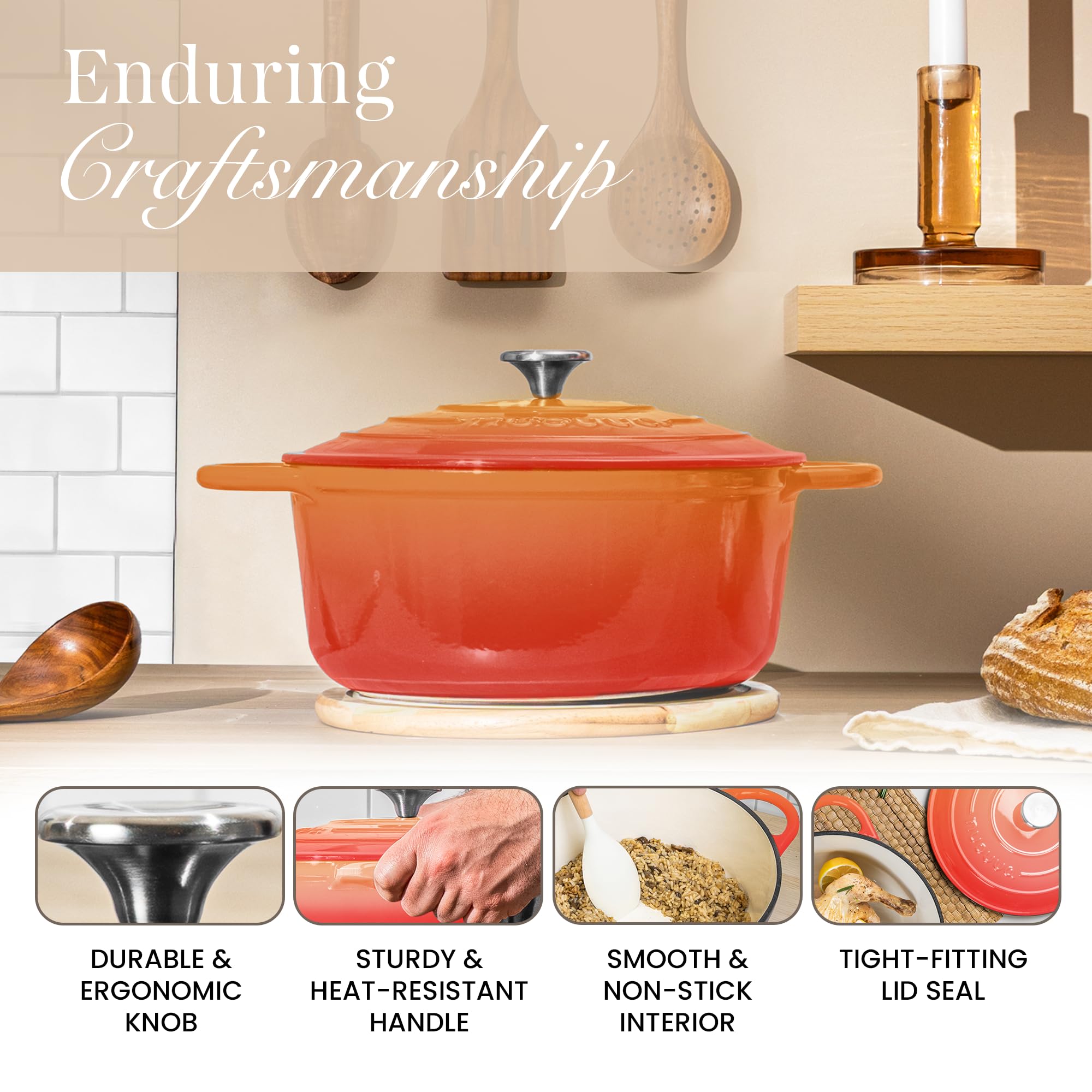 Nuovva Dutch oven ideal for braising and slow cooking in the oven.