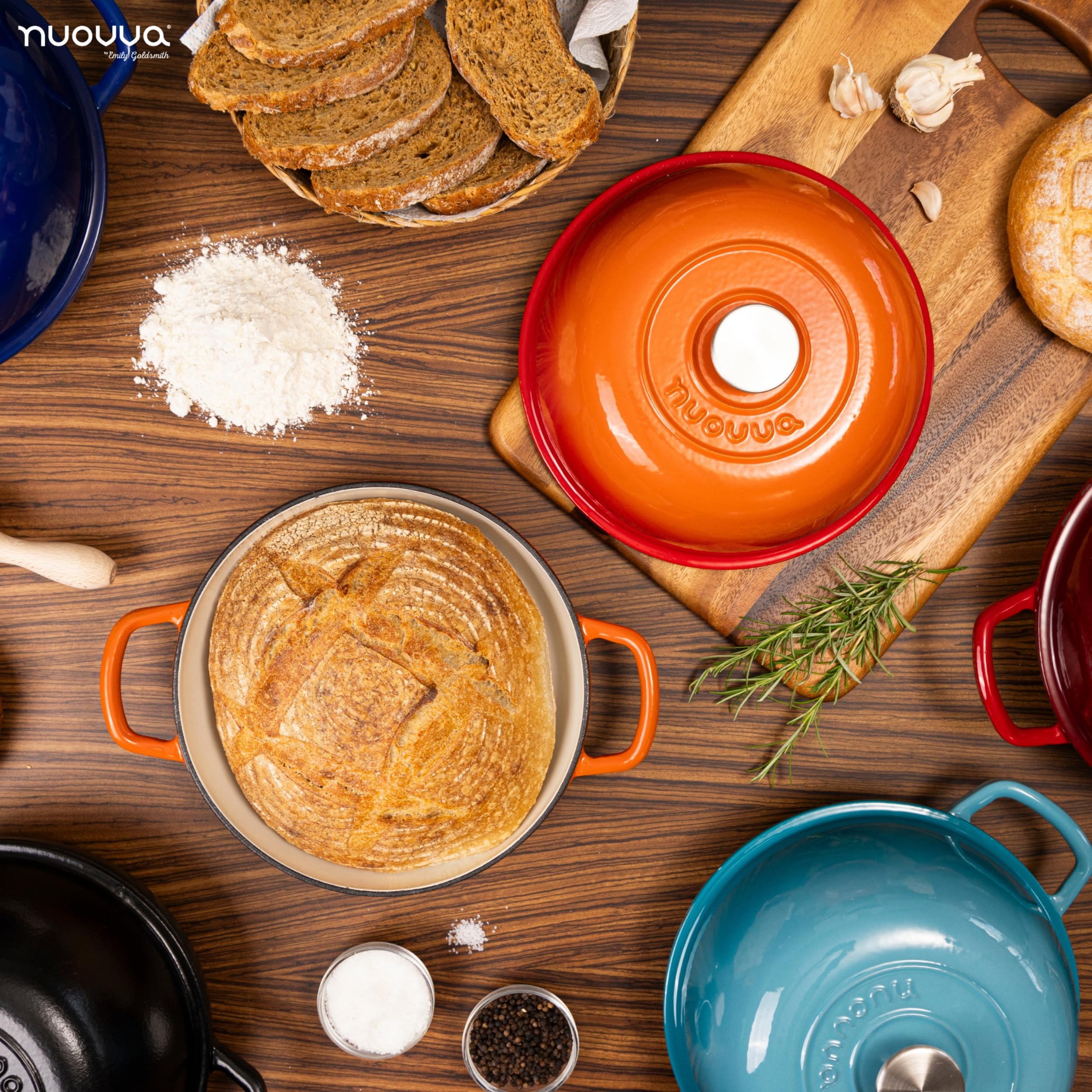 Nuovva easy-clean enamel surface resists rust and cleans quickly.
