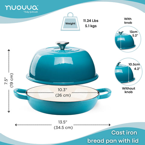 Nuovva blue enamel interior view shows smooth surface and rust resistance.