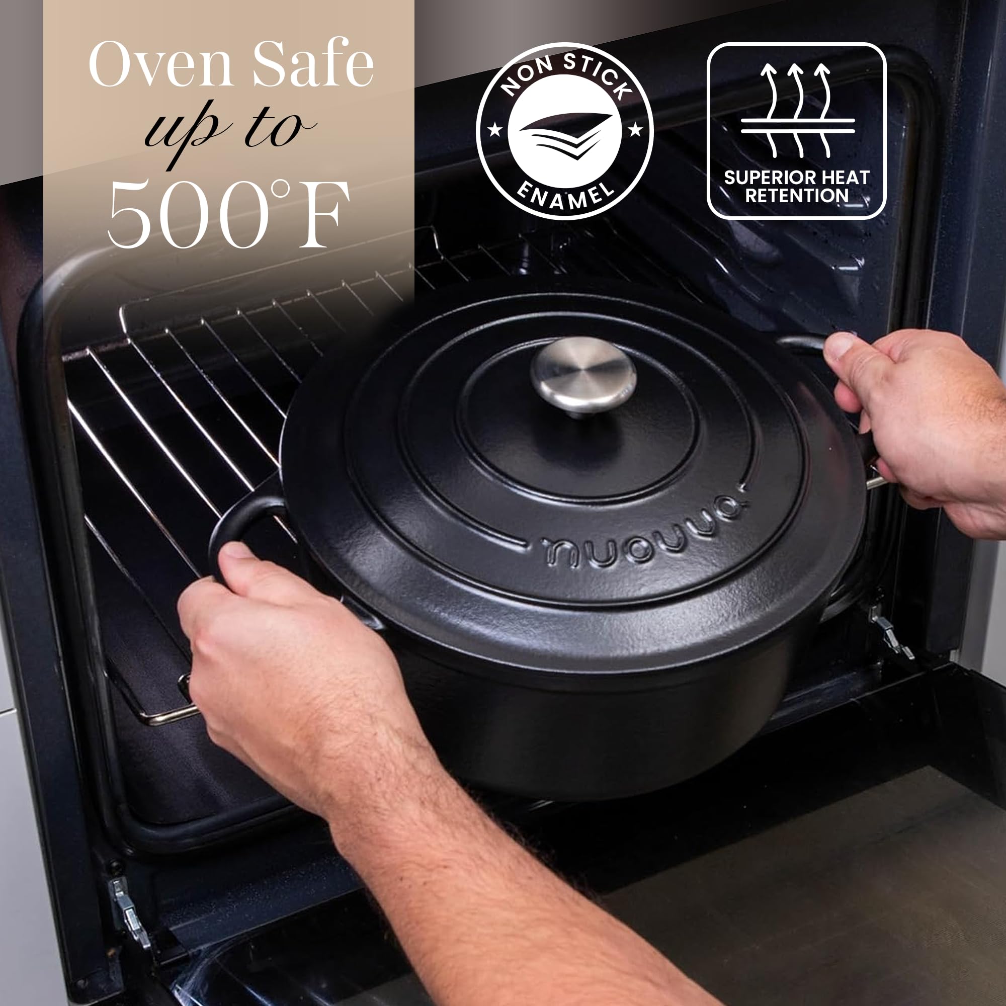 Nuovva enamelled cast iron Dutch oven color options add style to your kitchen.